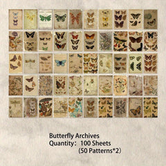 100 Sheets Vintage Scrapbook Papers Literary Plant Flowers Note Paper