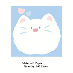100 Sheets Cartoon Animal Memo Pad Scrapbook DIY Decorative Material