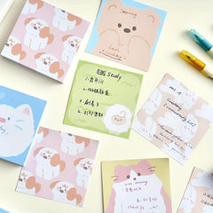100 Sheets Cartoon Animal Memo Pad Scrapbook DIY Decorative Material