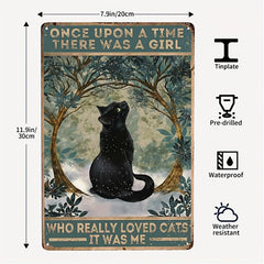 Retro Cat Decoration Painting & Tin Metal Sign