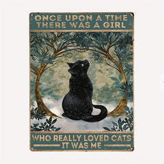 Retro Cat Decoration Painting & Tin Metal Sign
