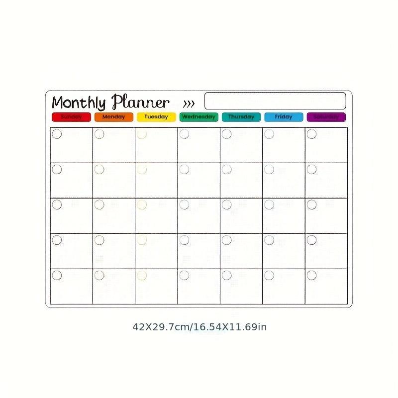 Magnetic Monthly Calendar Schedule Sticker Soft Magnetic Memo Message Board
