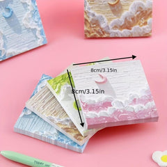 Small Fresh Painting Sticky Note Tearable Sticker Message Note