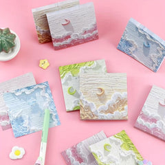 Small Fresh Painting Sticky Note Tearable Sticker Message Note