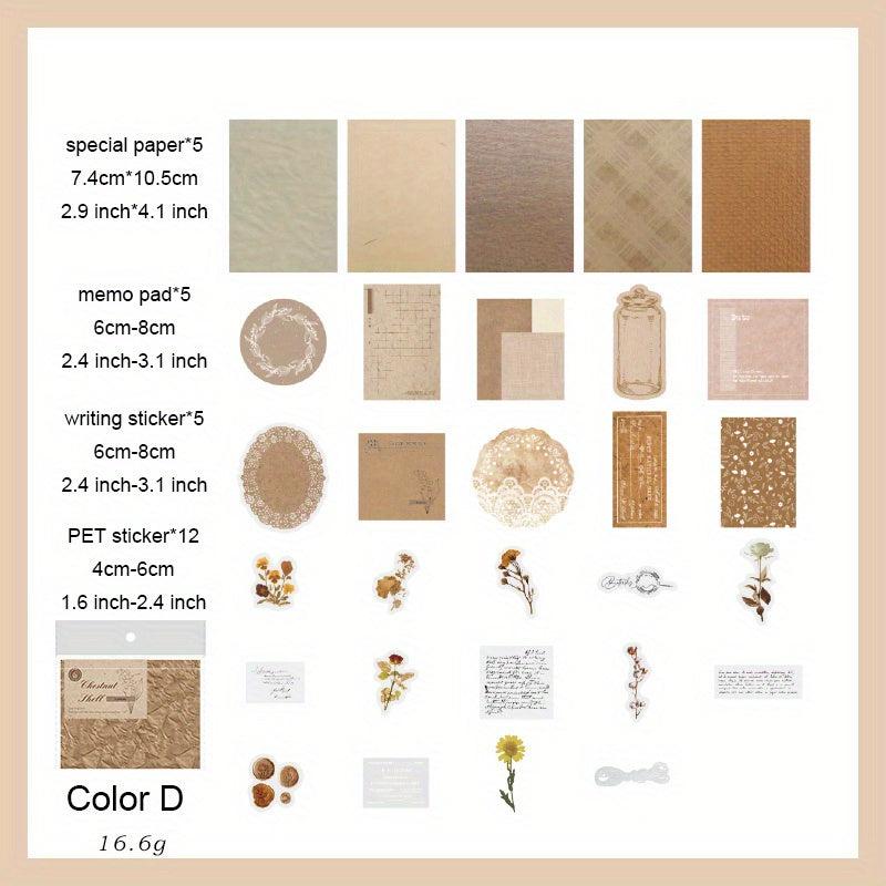 29pcs Vintage Scrapbook Supplies for Art Crafts Scrapbooking Journals