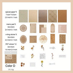 29pcs Vintage Scrapbook Supplies for Art Crafts Scrapbooking Journals
