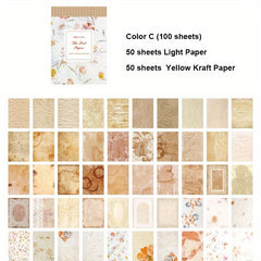 100 Sheets Vintage Scrapbook Paper for Journaling