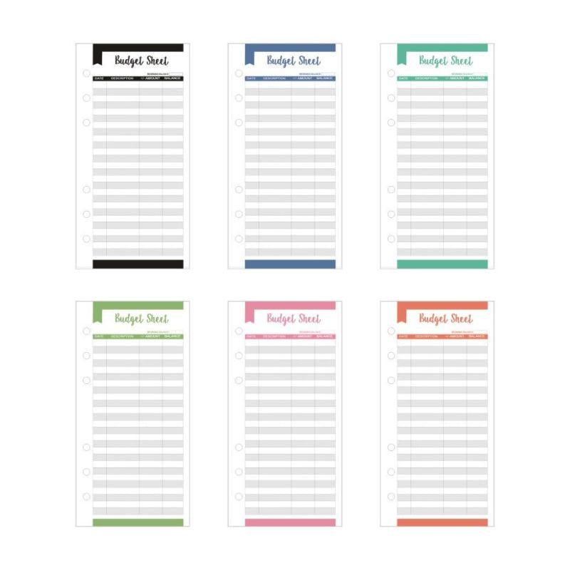 12pcs A6 Spending Tracker Budget Sheets