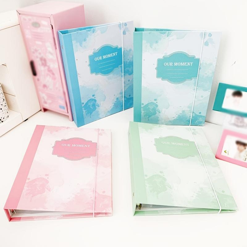 A5 Tie Dyed Splashed Ink Album 6 Rings Elastic Band No Paper