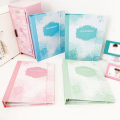 A5 Tie Dyed Splashed Ink Album 6 Rings Elastic Band No Paper