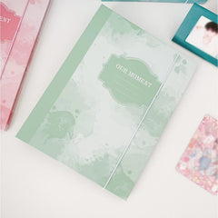A5 Tie Dyed Splashed Ink Album 6 Rings Elastic Band No Paper