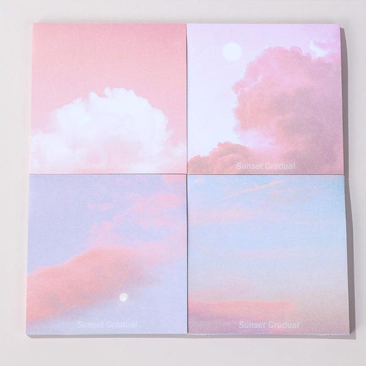 4pcs Colorful Cloud Sticky Notes 3x3 Inch 50 Sheets