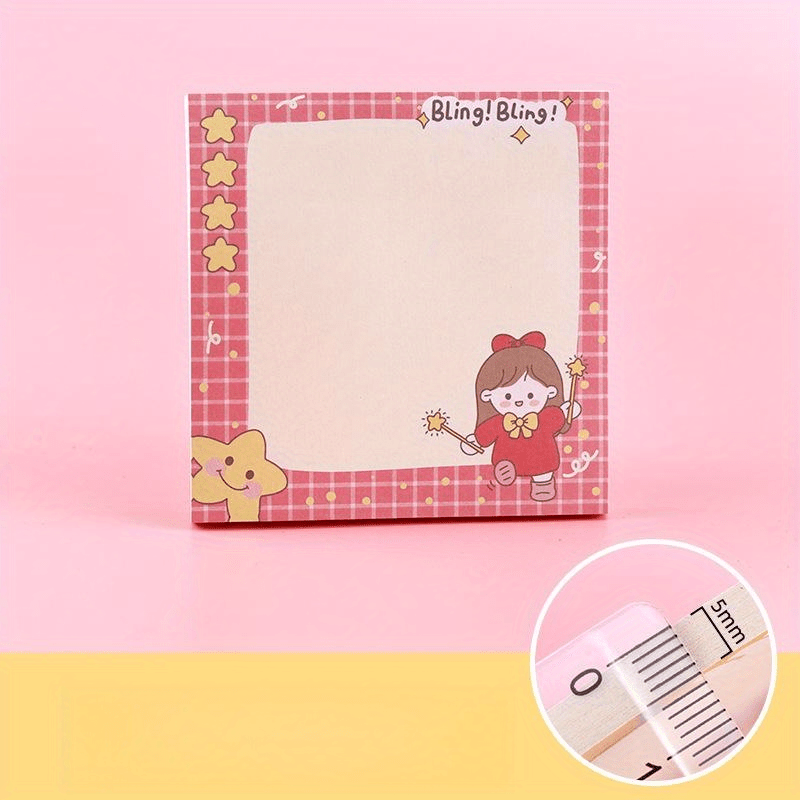 50sheets Cartoon Star Girl Sticky Notes Office Home Reminder Memo Stickers