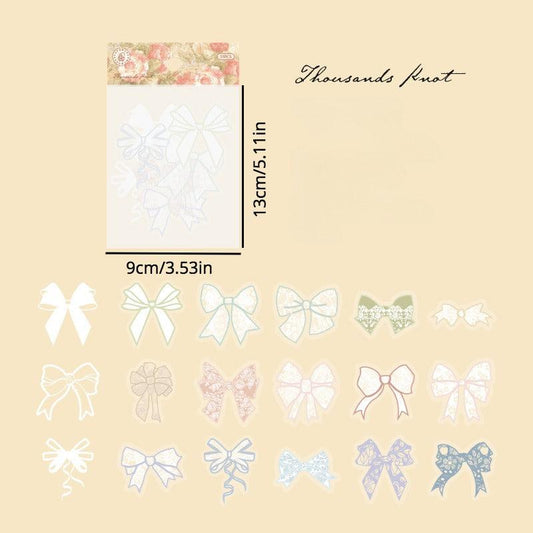 33pcs Lace Multicolor Yarn Sticker Dream Island Journal Decoration Material