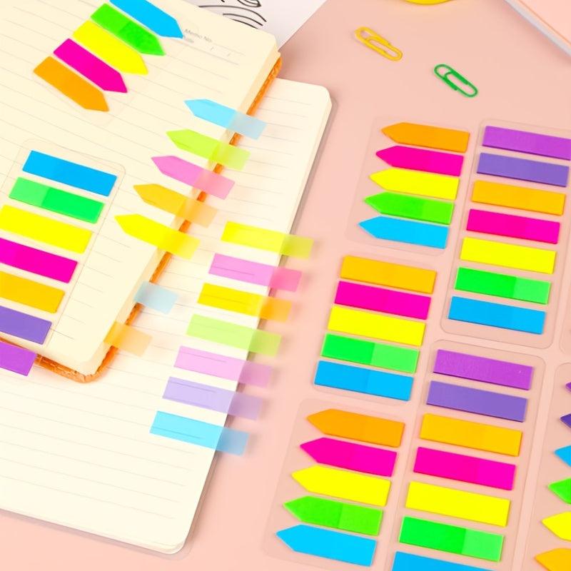 Fluorescent Arrow Index Sticker Set PET Transparent Strip Index Sticker
