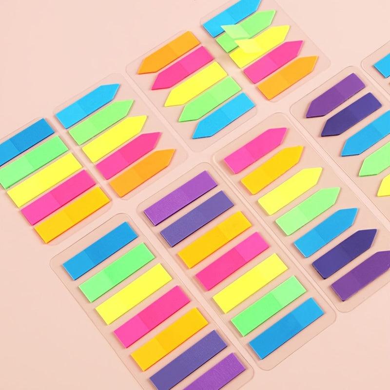 Fluorescent Arrow Index Sticker Set PET Transparent Strip Index Sticker