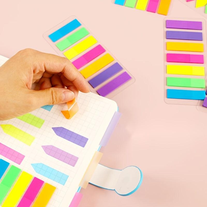Fluorescent Arrow Index Sticker Set PET Transparent Strip Index Sticker