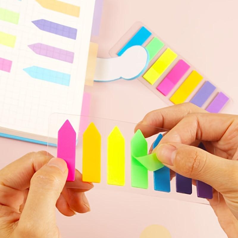 Fluorescent Arrow Index Sticker Set PET Transparent Strip Index Sticker