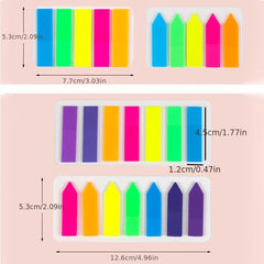 Fluorescent Arrow Index Sticker Set PET Transparent Strip Index Sticker