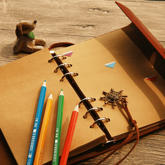 A7 Pirate Style Loose leaf Notebook Vintage Strap Hand Account Notebook