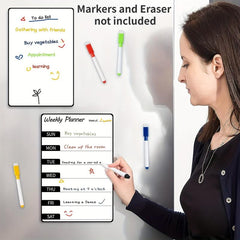 2pcs Magnetic Weekly Dry Erase Board For Fridge Notepad