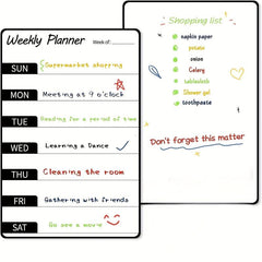 2pcs Magnetic Weekly Dry Erase Board For Fridge Notepad