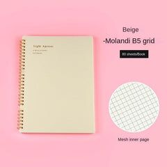 B5 Grid Coil Morandi Notebook Retro PP Hot Cover Student Prize