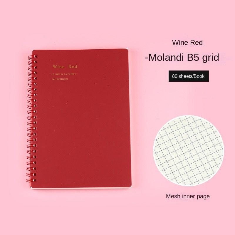 B5 Grid Coil Morandi Notebook Retro PP Hot Cover Student Prize