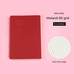 B5 Grid Coil Morandi Notebook Retro PP Hot Cover Student Prize