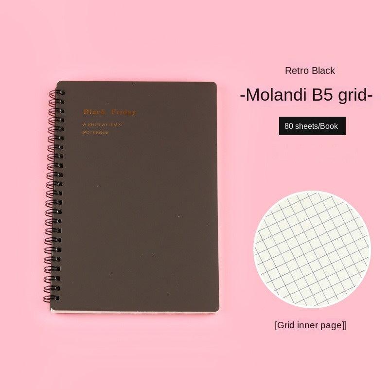 B5 Grid Coil Morandi Notebook Retro PP Hot Cover Student Prize