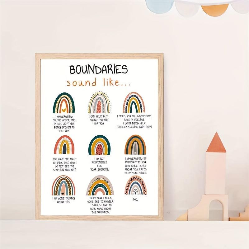 Boundaries Mental Health Wall Decor Poster 20 x 25 cm Unframed