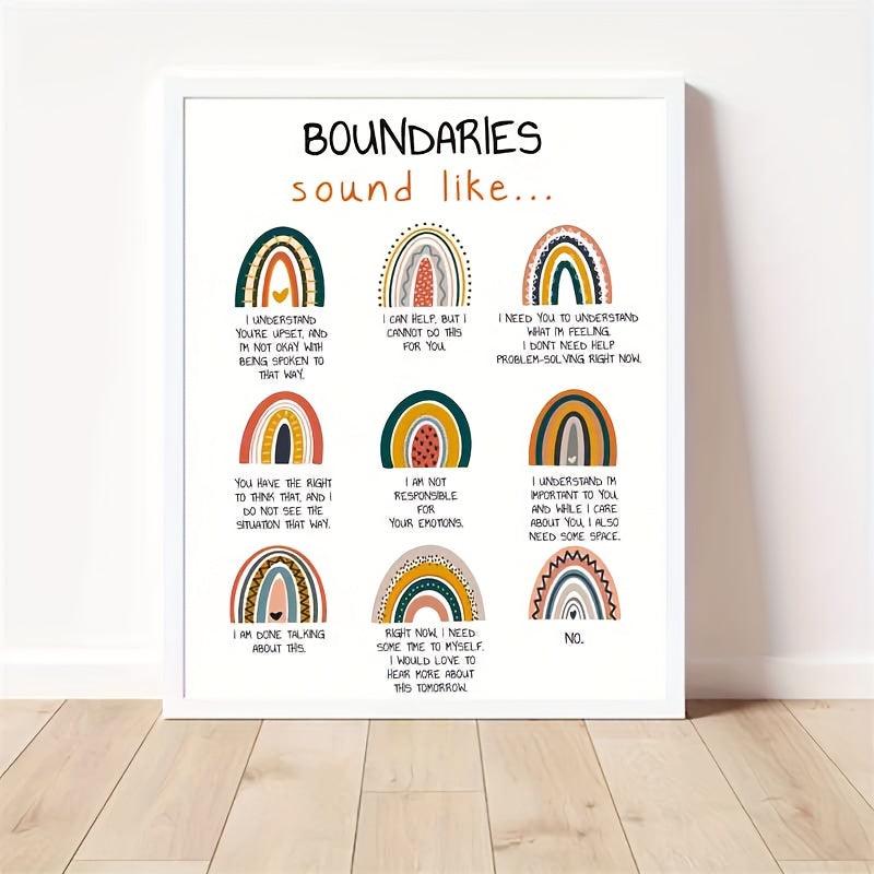 Boundaries Mental Health Wall Decor Poster 20 x 25 cm Unframed