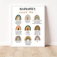 Boundaries Mental Health Wall Decor Poster 20 x 25 cm Unframed