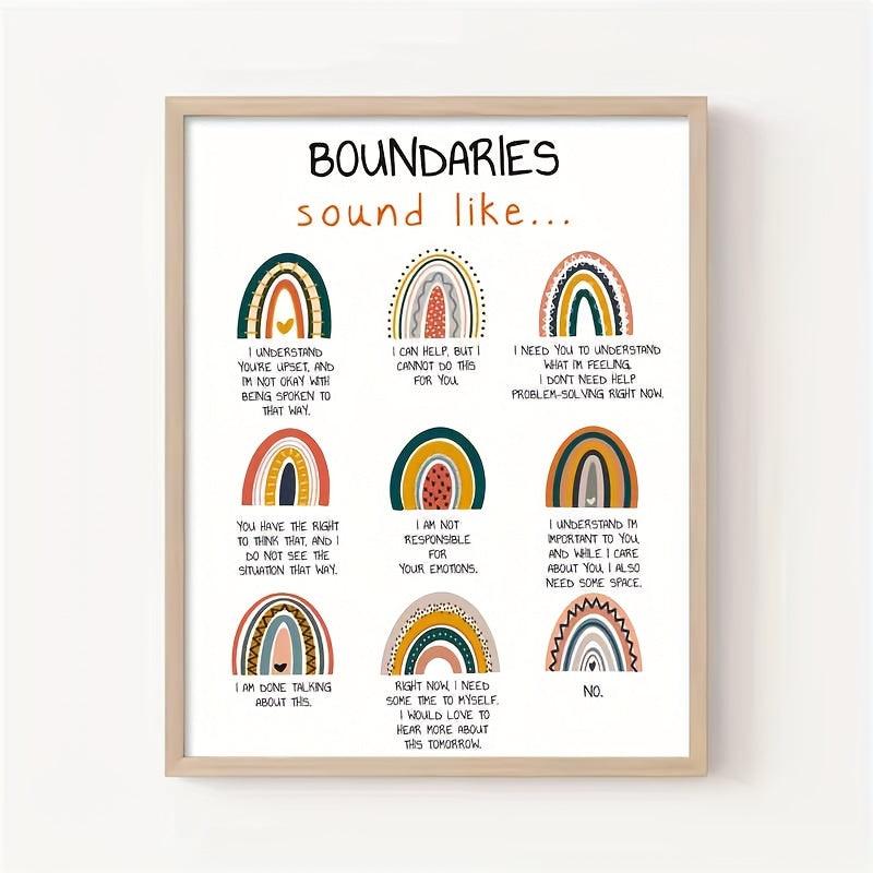 Boundaries Mental Health Wall Decor Poster 20 x 25 cm Unframed