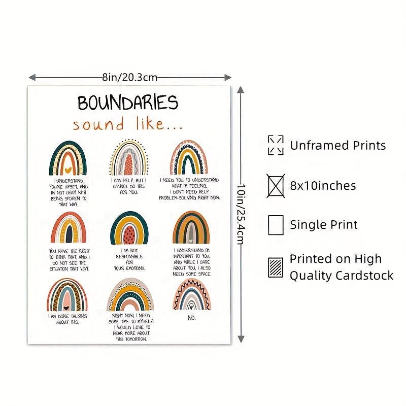 Boundaries Mental Health Wall Decor Poster 20 x 25 cm Unframed
