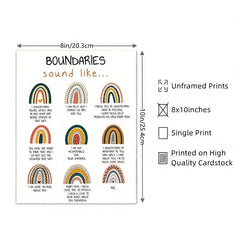 Boundaries Mental Health Wall Decor Poster 20 x 25 cm Unframed