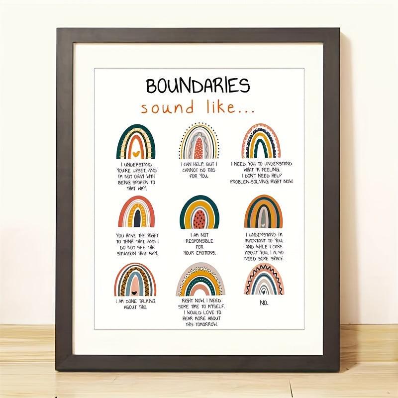 Boundaries Mental Health Wall Decor Poster 20 x 25 cm Unframed