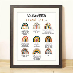 Boundaries Mental Health Wall Decor Poster 20 x 25 cm Unframed