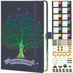 2023 A4 Week To View Diary PU Leather Hard Cover January-December