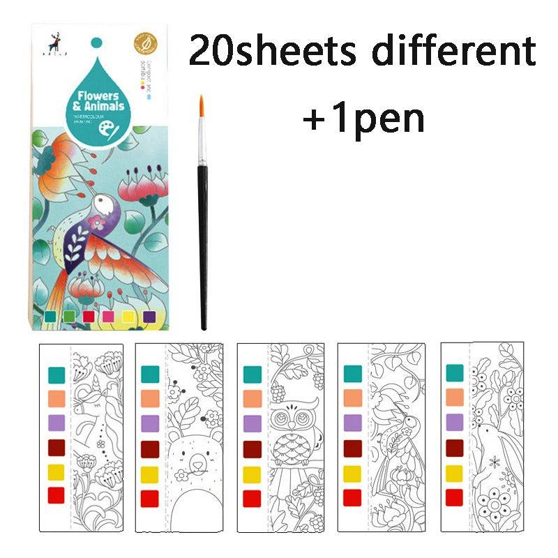 20 Sheets Paint With Water Activity Books Set