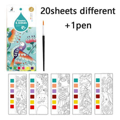20 Sheets Paint With Water Activity Books Set