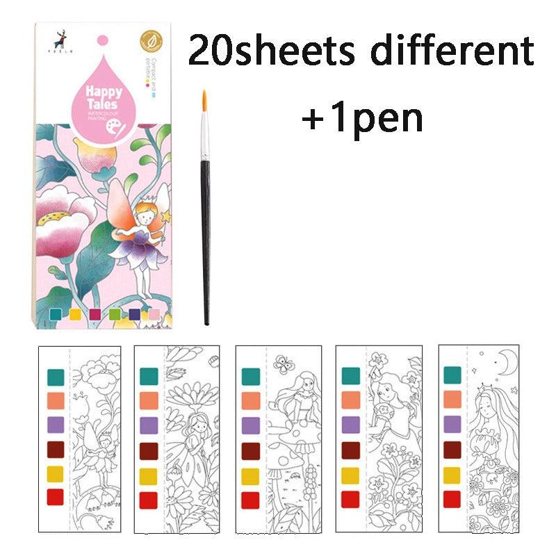 20 Sheets Paint With Water Activity Books Set