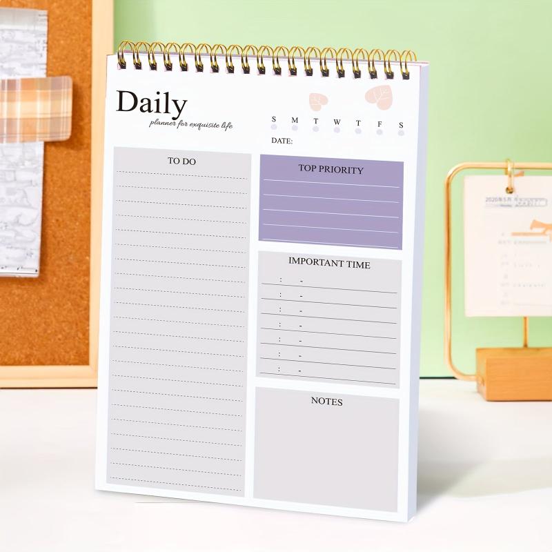 BUBU Purple Daily Planner Notepad - Stay Organized and Motivated