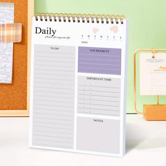 BUBU Purple Daily Planner Notepad - Stay Organized and Motivated