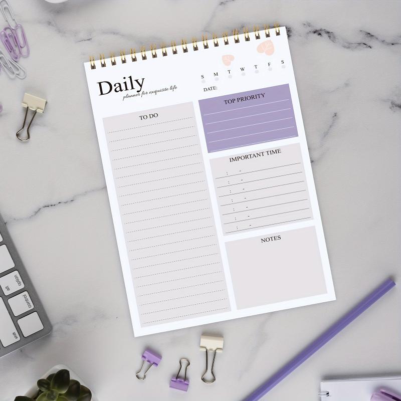 BUBU Purple Daily Planner Notepad - Stay Organized and Motivated