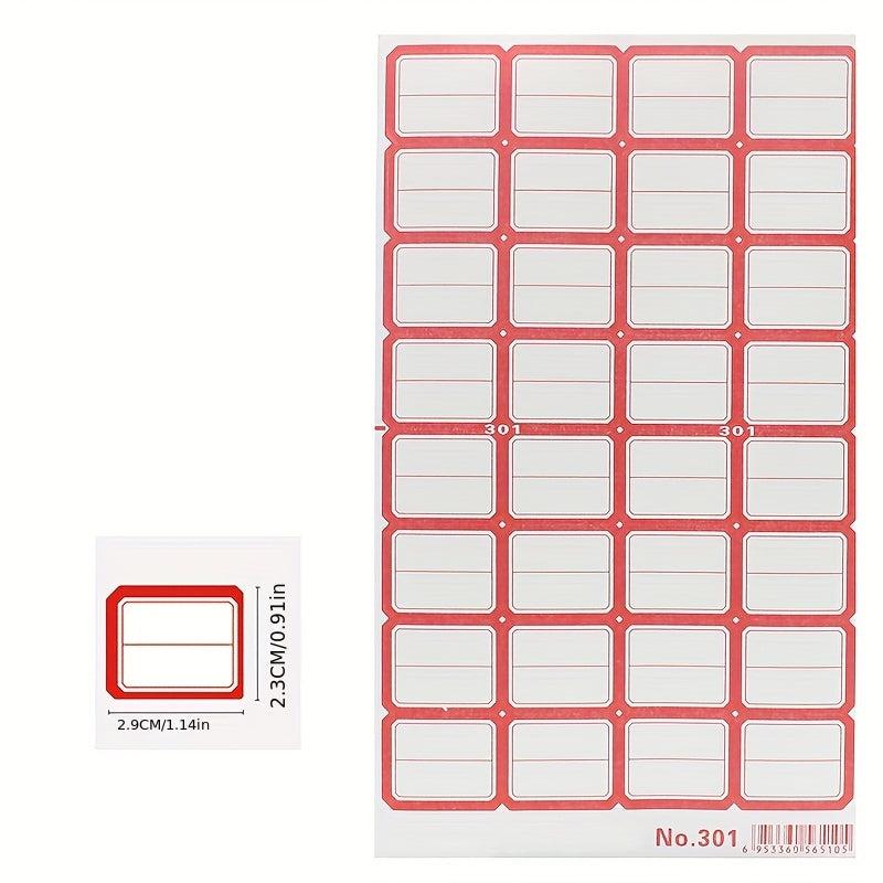 10 Sheets Self-Adhesive Label Stickers for Handwritten Marking