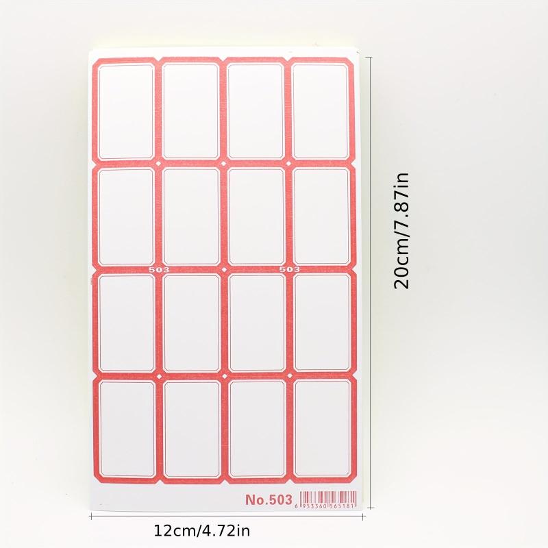 10 Sheets Self-Adhesive Label Stickers for Handwritten Marking