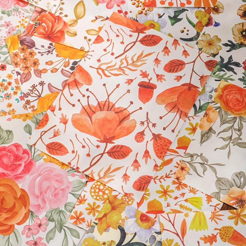 Vintage Yellow Flowers Scrapbook Paper - 200 Sheets