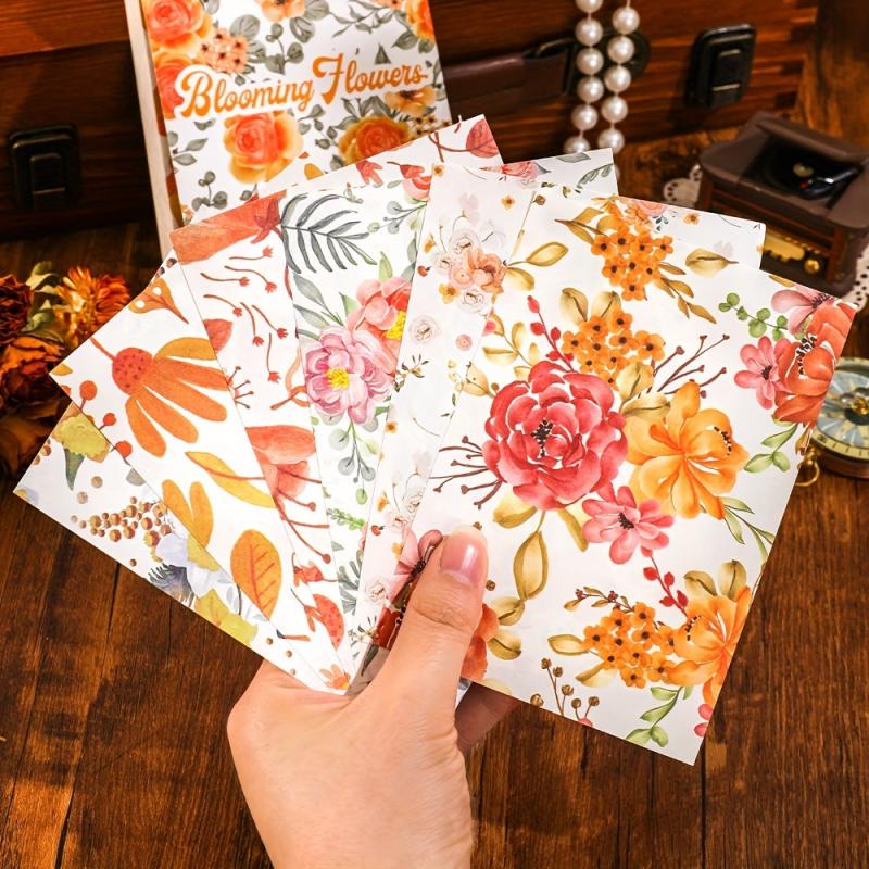 Vintage Yellow Flowers Scrapbook Paper - 200 Sheets