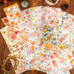 Vintage Yellow Flowers Scrapbook Paper - 200 Sheets